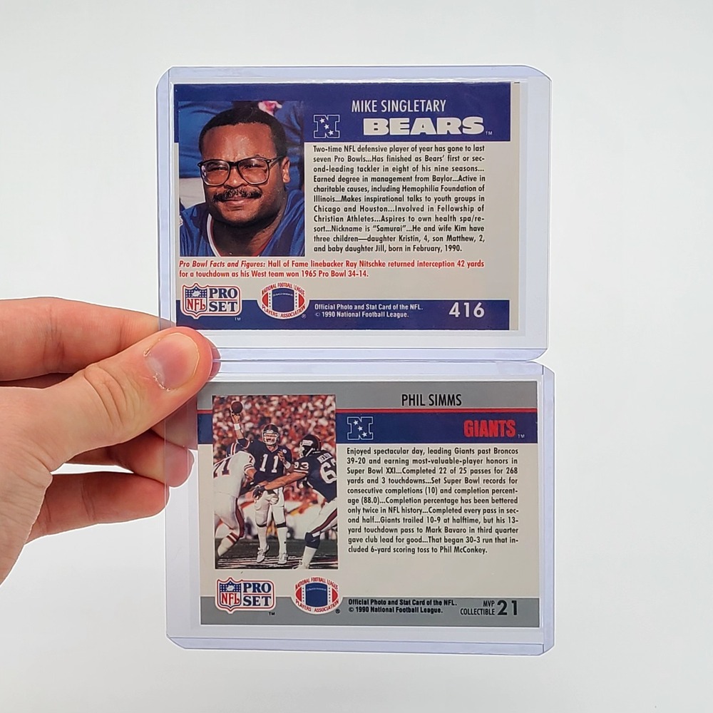 2 1990 Pro Set Error Cards Football - Picture 4 of 12